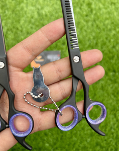 Tijeras de adelgazamiento de peluquero de acero inoxidable sostenible, herramienta de corte de pelo de hoja recta de nuevo estilo con función de seguridad, herramienta de belleza - Product Image 4