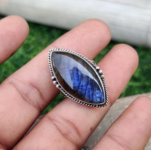 Anillo de piedras preciosas de labradorita de Plata de Ley 925 estilo bohemio, joyería hecha a mano, anillo de plata, joyería para mujer, regalo de boda para ella - Product Image 4