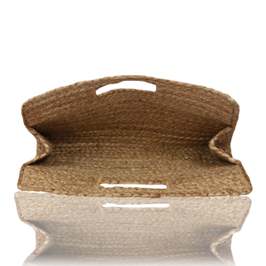 Sac fourre-tout en jute tissé avec poignée, panier de rangement ouvert portable, couleur naturelle, style minimaliste, utilisation toutes saisons - Product Image 2