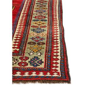 Alfombras Nuray Jaipur US Paem-89 Rojas y Naranjas, Alfombras de Lana Anudadas a Mano con Patrón Geométrico para Uso Doméstico - Product Image 4