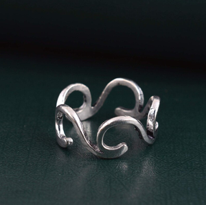 Luxury Fashion Boho Wave <b>Ring</b> Boho Brass <b>Ring</b> for <b>Women</b> 18k Gold Plated Minimal Ocean Silver Plated Wave <b>Rings</b> for Wholesale OEM - Product Image 2