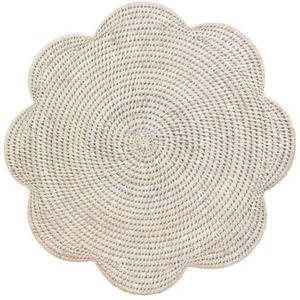 Napperons en rotin festonné rond tissé à la main tapis naturels pour décor de Table de mariage approvisionnement en gros - Product Image 5