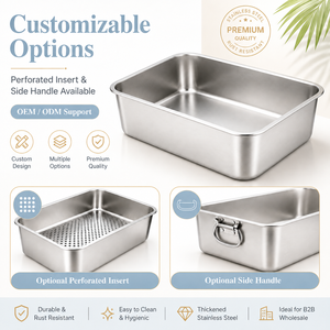 Litière pour <span class=keywords><strong>chat</strong></span> en acier inoxydable, nouveau design, <span class=keywords><strong>double</strong></span> couche, avec trous de filtration personnalisés, vente en gros - Product Image 3