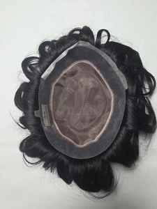 Korian Mono Indian Hair <b>Wig</b> Toupee for <b>Men</b> Natural Wave Loose Deep Wave Deep Wave Prothesis Taz Hair BD - Product Image 5