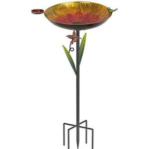 Baño para Pájaros de Hierro Artificial con Diseño de Girasol, Ecológico, Moderno y de Lujo para Decoración de Jardín Exterior, Diseño Independiente - Product Image 2