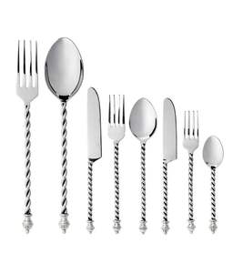 ชุดช้อนส้อมมีดสแตนเลสขัดเงากระจกแบบบิดพกพาสำหรับซุป/ช้อนข้าวเป็นมิตรกับสิ่งแวดล้อม - Product Image 1