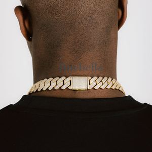 Hip Hop estilo hombres 19mm 2 filas VVS Moissanite S925 plata esterlina punta cubana enlace cadena collar joyería elegante - Product Image 3