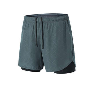 Shorts de course décontractés pour hommes, motif uni, été, avec cordon de serrage et poches latérales - Product Image 3