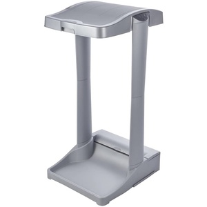 Vertical Waste Bin, Garbage <b>Bag</b> <b>Holder</b> with Storage Compartment, 60-120 l, Ole, Silver - Product Image 2