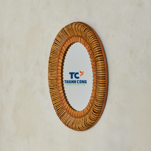 กระจกหวายทรงกลม ดีไซน์ทันสมัย ราคาสุดคุ้ม โครงสร้างออร์แกนิค ทออย่างประณีต ให้สัมผัสแบบธรรมชาติ เหมาะสำหรับตกแต่งผนังอย่างมีสไตล์ ผลิตในเวียดนาม - Product Image 2