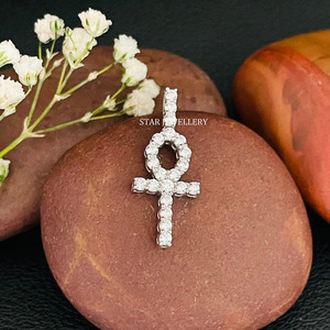 14K ทองแท้เพชรธรรมชาติ ankh จี้ดีเครื่องประดับ. - Product Image 5