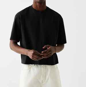 Men's T-Shirts Cotton Summer T Shirt Trendy Style T-Shirt Solid Color Oversized <b>Tshirt</b> Men - Product Image 6