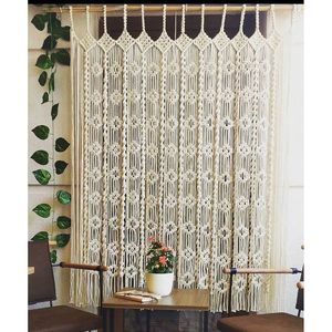 Cortina de Pared de Macramé Estilo Boho, Decoración Chic para Pared con Cenefa de Macramé - Product Image 1
