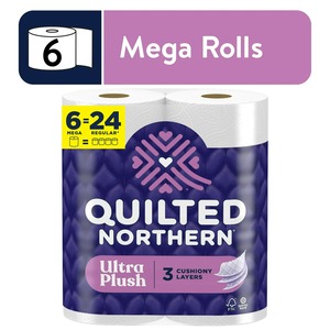 Papier hygiénique matelassé à 3 plis Northern Ultra Plush, 6 méga rouleaux - Product Image 1