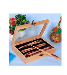 Wood Set of 11 Crochet Hooks 3.5 MM to 10 MM, Wooden Yarn Crochet Hooks Engraved with Sizes | Gift for Grandma (Crochets & Box - Product Image 5