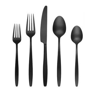 Juego de cubiertos de metal de titanio de diseñador, cuchara de acero inoxidable de calidad superior, tenedor, cuchillo, vajilla para comedor moderno - Product Image 6