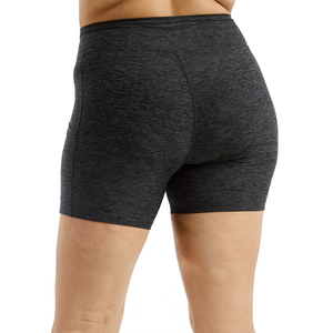 Short de yoga taille haute pour femme avec 2 poches latérales Contrôle du ventre en tissu tricoté respirant pour la course et l'entraînement à la maison - Product Image 3