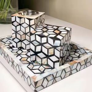 Quemador de incienso con incrustaciones de Capiz de perla madre árabe religioso hecho a mano elegante para quemadores Bakhoor Ramadan y Eid Mubarak Bakhoor 2025 - Product Image 4