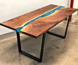 Pophorizon Mesa de centro de sofá de estilo moderno con patas Mesa de madera de resina epoxi Live Edge River Mesa de madera al por mayor - Product Image 3