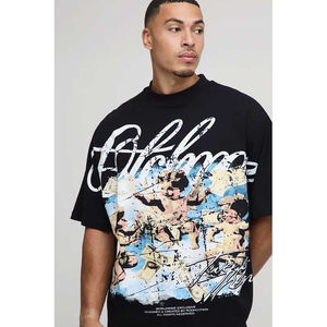 เสื้อยืดสตรีทแวร์ทรงปกติสำหรับผู้ชาย ผ้าฝ้ายหนานุ่ม พิมพ์ลาย DTG คุณภาพสูง ดีไซน์กราฟิกคุณภาพสูง - Product Image 6