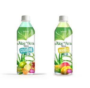 Sıcak satıcı doğal maddeler alkolsüz içecekler taze meyve suyu Aloe Vera içeceği meyve lezzet ile 500ml Aloe vera suyu hamuru ile