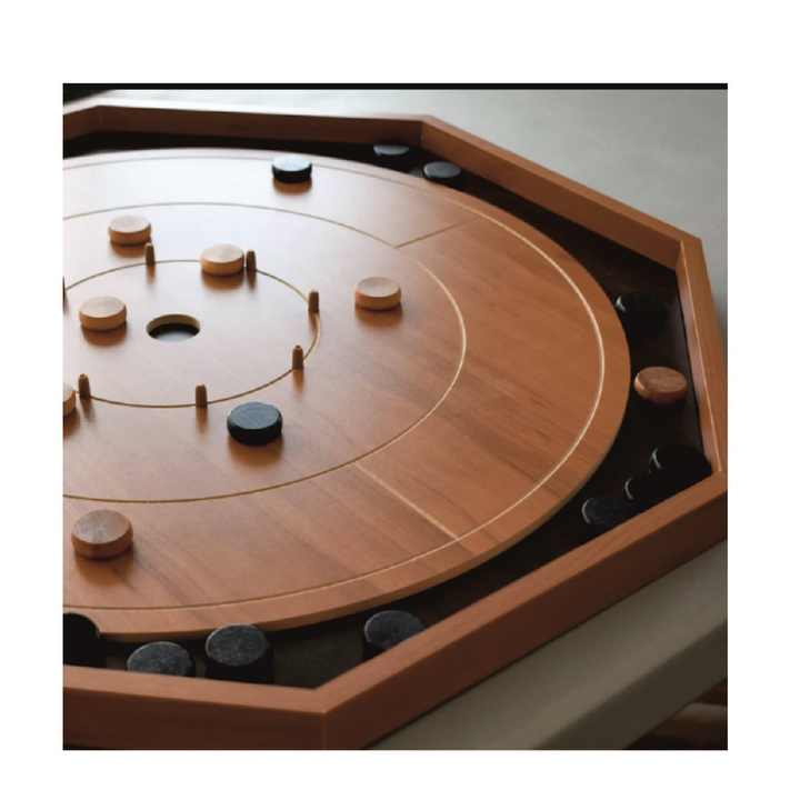 New Arrival Wooden Crokinole Board Game With 24 Pieces High Quality