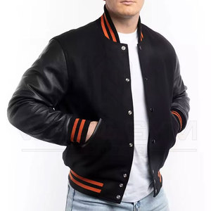 เสื้อแจ็คเก็ตวาร์ซิตี้แขนยาวผ้าโพลีเอสเตอร์/คอตตอนปักลายพิมพ์ลายตามสั่งสำหรับผู้ชาย สไตล์ฮ็อตเซลลิ่งแนวสตรีทแฟชั่น คอตั้งทรงเบสบอล - Product Image 1