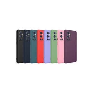 Coque en silicone liquide premium OnePlus 9 Pro - Série Safa Mara - Violet foncé - Protection arrière pour modèles A53 7 Plus - Silicone souple - Product Image 3