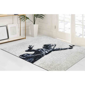 Tapis Banksy Girl : Décoration colorée pour loft, tapis imprimé adapté aux animaux domestiques, tapis doux non tissé - Product Image 4