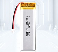 Usine personnalisée 3.7V 702060 850mAh Li-Ion polymère rechargeable 702060 850mah pour lampe anti-moustique cadre photo numérique