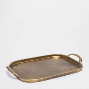 Plateau de service classique en laiton avec finition dorée polie pour le Ramadan, les mariages, les célébrations culturelles, utilisation décorative à table - Product Image 5