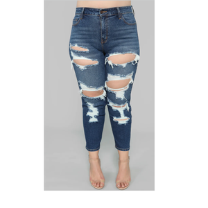 Fabrication directe d'usine, jeans en denim taille haute pour femmes, jeans déchirés, respirants, jeans tendance pour femmes, exportés par un fournisseur du Bangladesh - Product Image 6