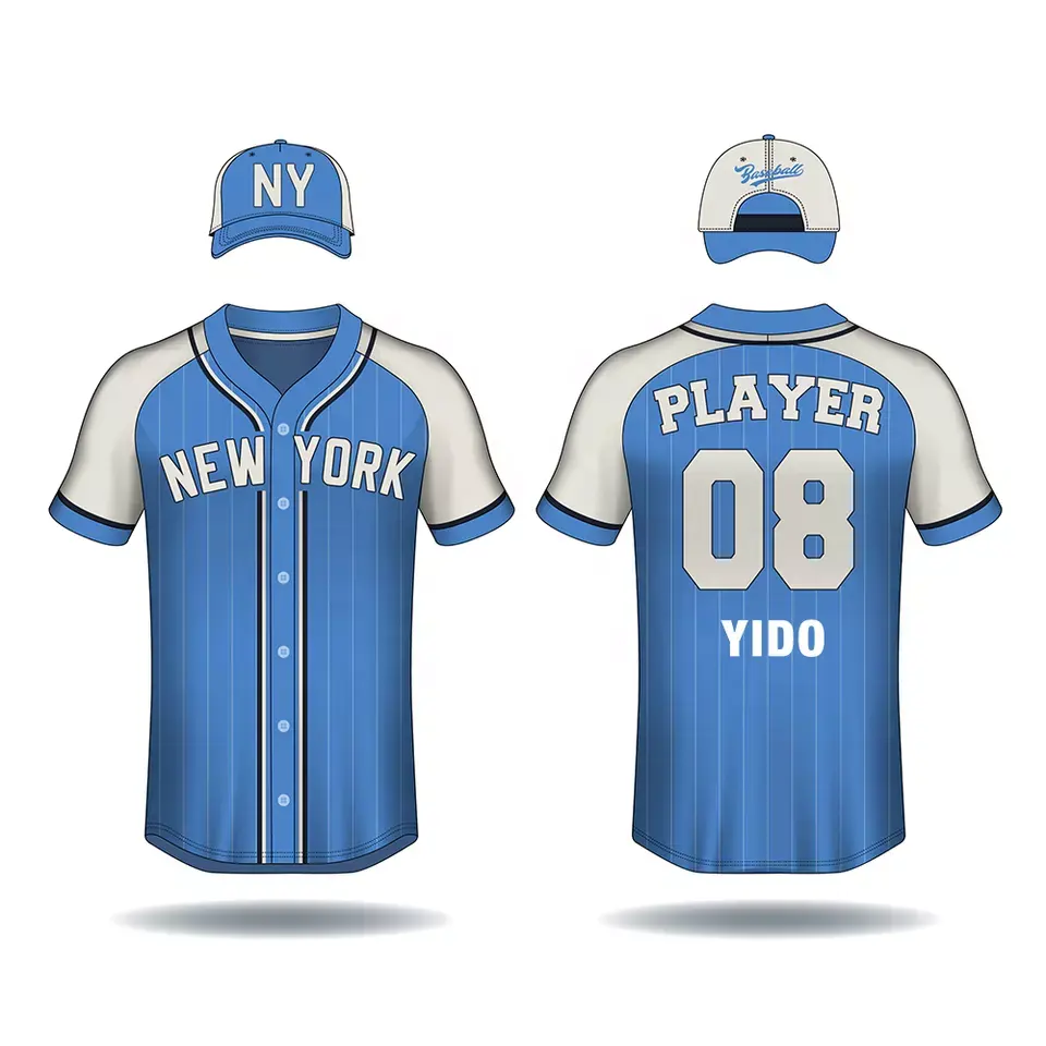 Benutzer definierte Baseball-Trikot V-Ausschnitt T-Shirts Polyester Pull Over Baseball Wear 3D-Druck Softball-Trikot für Männer Jungen