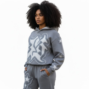 Chándal con estampado DTG para hombre, Sudadera con capucha con estampado de letras personalizadas, pantalones acampanados, ropa de calle informal - Product Image 4