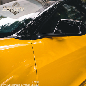 Enveloppe de voiture en vinyle jaune safran métallisé super brillant Conception léopard anti-rayures auto-cicatrisante Fonction de changement de couleur - Product Image 4