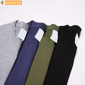 SAMAVI Heavyweight 240g algodón Unisex camiseta suave transpirable Color sólido camiseta para Casual gimnasio Streetwear precio bajo - Product Image 4