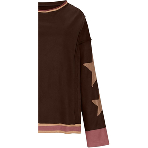 Sudadera de Cuello Redondo de Felpa de Punto Transpirable con Bordado Marrón de Invierno para Mujer, Ecológica, de Marca Personalizada, 340 Gramos - Product Image 5