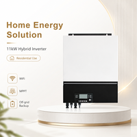 Onduleur solaire hybride hors réseau 11kW 48V 230Vac monophasé avec MPPT 150A intégré, onde sinusoïdale pure, WiFi et BMS pour stockage d'énergie domestique