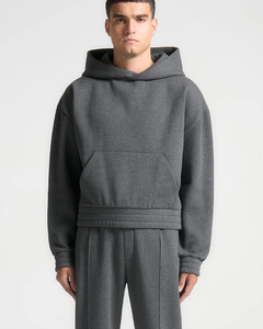 Ensemble de survêtement épais pour homme, design fabricant, 370 grammes, avec sweat à capuche et pantalon évasé, décontracté hiver - Product Image 4