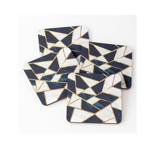 Top Quality Marble coaster Wholesale Natural <b>Blue</b> Stone and Brass Lining Design coaster for <b>Table</b> Decoration & Accessories - Product Image 2