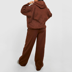 100% coton longue jambe large pantalon femmes 420 Gsm personnalisé Streetwear pantalons de survêtement avec strass survêtement pour femmes ensemble d'hiver - Product Image 6