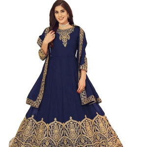 New Arrivals 2025 Anarkali Style Long Length Eid Month Special Faux Georgette Salwar Kameez Suit With <b>Plus</b> <b>Size</b> Available - Product Image 1