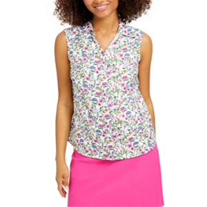 Camicia Senza Maniche da Donna Charter Club con Stampa Floreale, Tessuto Popeline Bianco, Taglia XL, Vestibilità Ampia, Stile Vintage con Logo per Primavera/Estate - Product Image 1