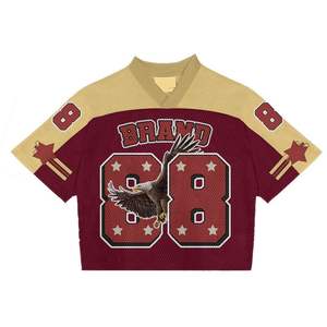 Maillot de football américain rétro personnalisé en gros, entièrement imprimé par sublimation, coupe oversize, respirant, anti-UV, séchage rapide - Product Image 3