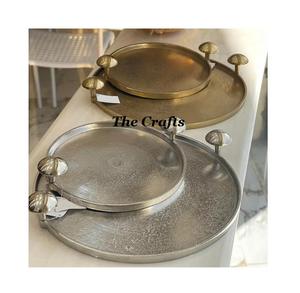 Bandeja de Servicio Exclusiva de Madera y Cuero con Asas de Diseño, Bandeja para Comida en Color Negro - Product Image 4