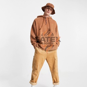 Sudadera con Capucha Unisex Vintage, Lavado Ácido, Bordada, Térmica de Invierno, de Alta Calidad, Poliéster/Algodón, Tinte Liso, Apliques - Product Image 2