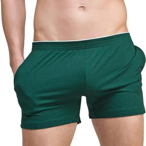 <b>Men's</b> Cotton Gym Training Active <b>Shorts</b> Solid Fitness Jogger Home Wear Elastic Waist Casual Pajama Pocket Workout Lounge <b>Sleep</b> - Product Image 1