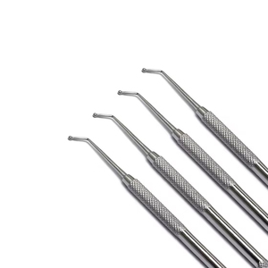 Ensemble de 4 instruments dentaires manuels : ébavureurs à bille 27/29, instruments de remplissage ovoides pour amalgame et composite, et élévateurs chirurgicaux - Product Image 2