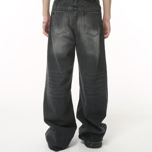 กางเกงยีนส์ขากว้างสไตล์ฮิปฮอปสำหรับผู้ชายกางเกงยีนส์ทรงหลวมทรงตรงแบบลำลอง - Product Image 6