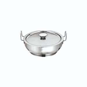 Milton Oval S S Kadhai Stainless Steel <b>Pot</b> With Lid Glossy Scratch Resistant Dishwasher Safe Home Kitchen Silver - Product Image 3